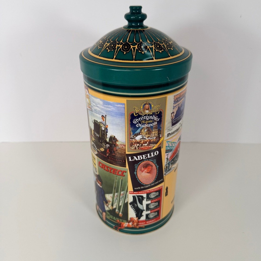 Otto Schmidt Nurnberger Lebkuchen Tin Vintage German Collectible Storage‎ Jar